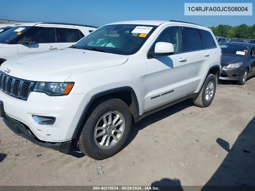 1C4RJFAG0JC508004 2018 Jeep Grand Cherokee Laredo 4X4