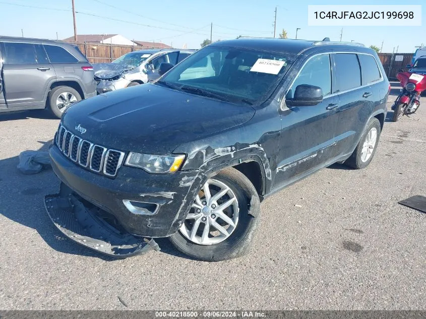 2018 Jeep Grand Cherokee Laredo E 4X4 VIN: 1C4RJFAG2JC199698 Lot: 40218500