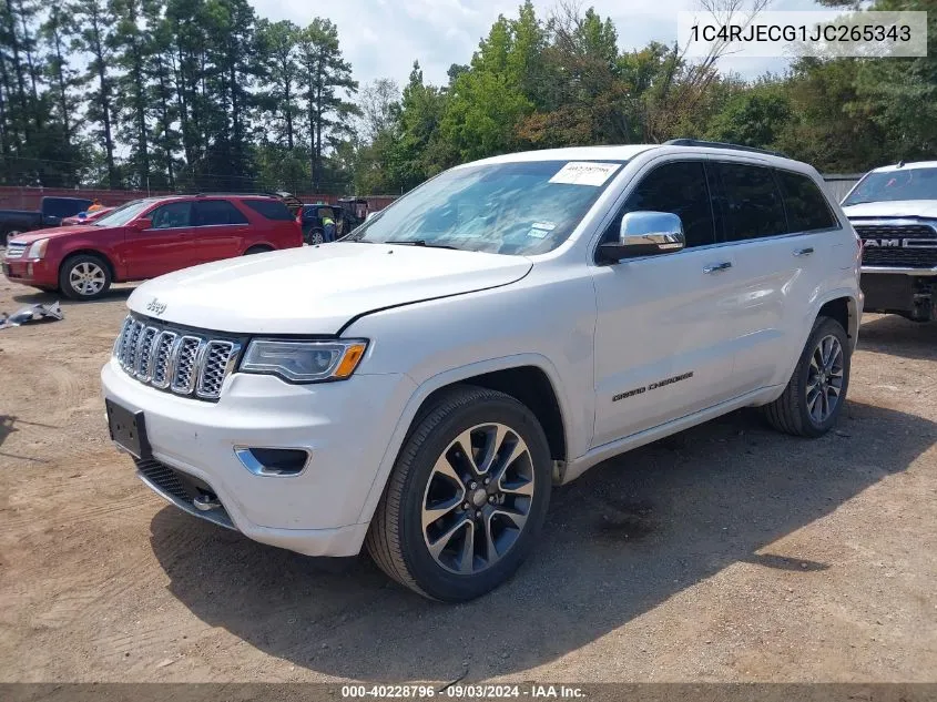 1C4RJECG1JC265343 2018 Jeep Grand Cherokee Overland 4X2