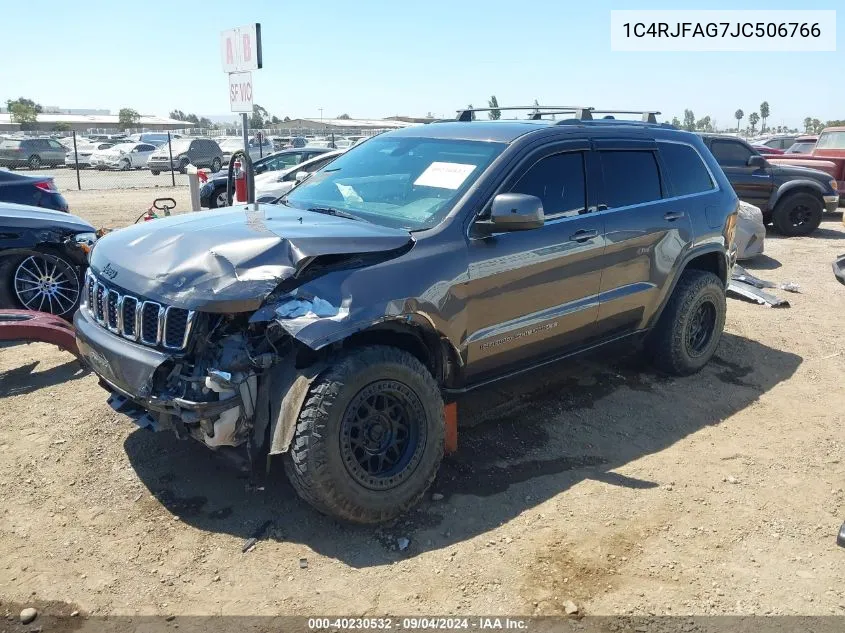 2018 Jeep Grand Cherokee Laredo E 4X4 VIN: 1C4RJFAG7JC506766 Lot: 40230532