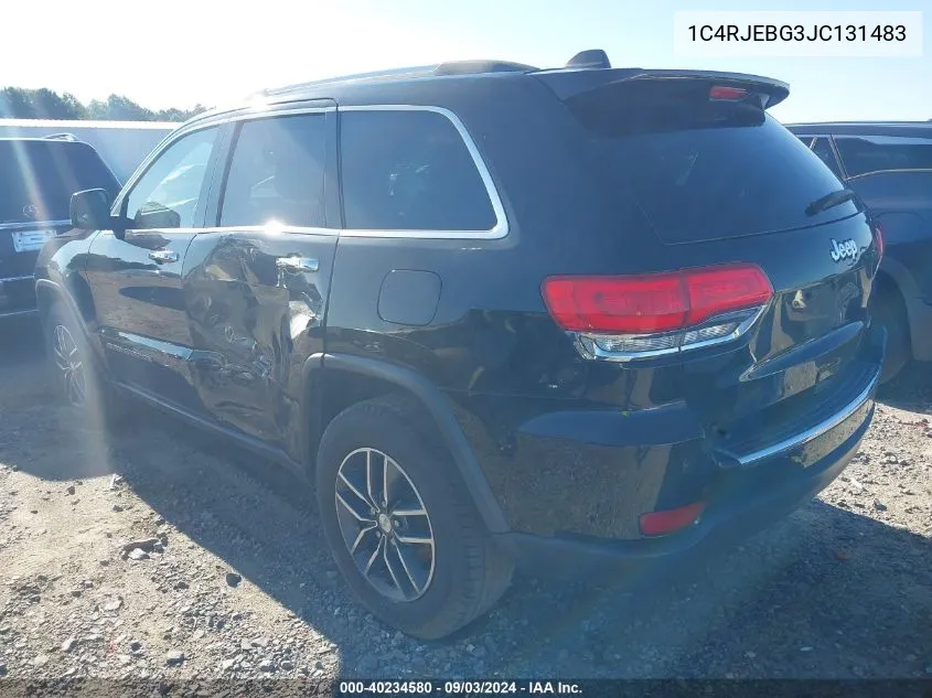 1C4RJEBG3JC131483 2018 Jeep Grand Cherokee Limited 4X2