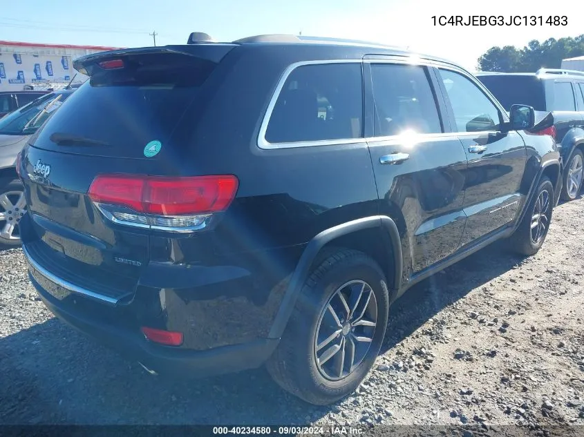 1C4RJEBG3JC131483 2018 Jeep Grand Cherokee Limited 4X2