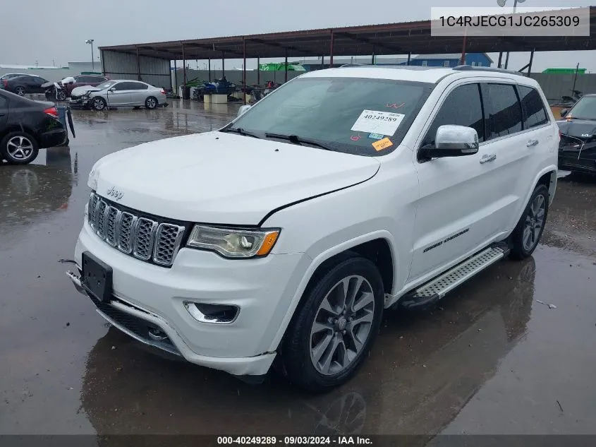 2018 Jeep Grand Cherokee Overland 4X2 VIN: 1C4RJECG1JC265309 Lot: 40249289