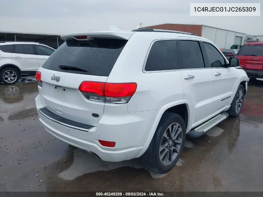 1C4RJECG1JC265309 2018 Jeep Grand Cherokee Overland 4X2