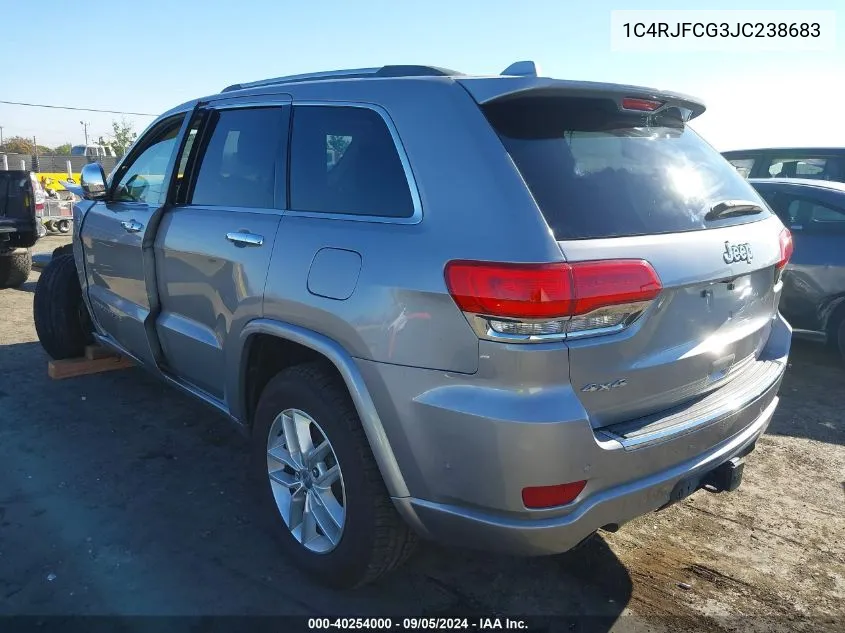 2018 Jeep Grand Cherokee Overland VIN: 1C4RJFCG3JC238683 Lot: 40254000