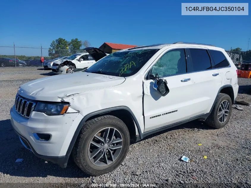 2018 Jeep Grand Cherokee Limited VIN: 1C4RJFBG4JC350104 Lot: 40257980