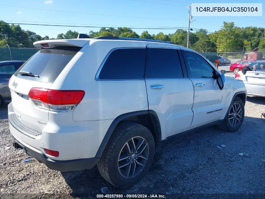 2018 Jeep Grand Cherokee Limited VIN: 1C4RJFBG4JC350104 Lot: 40257980