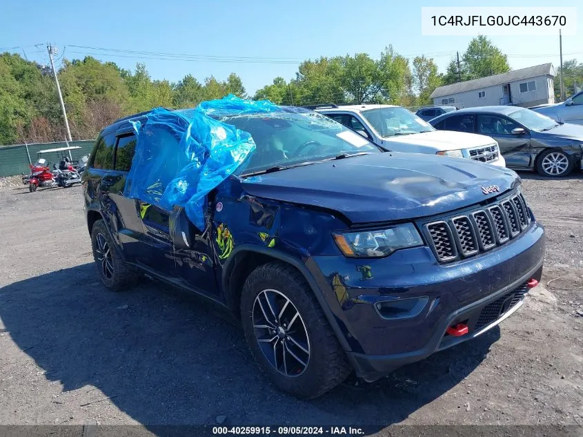 2018 Jeep Grand Cherokee Trailhawk VIN: 1C4RJFLG0JC443670 Lot: 40259915