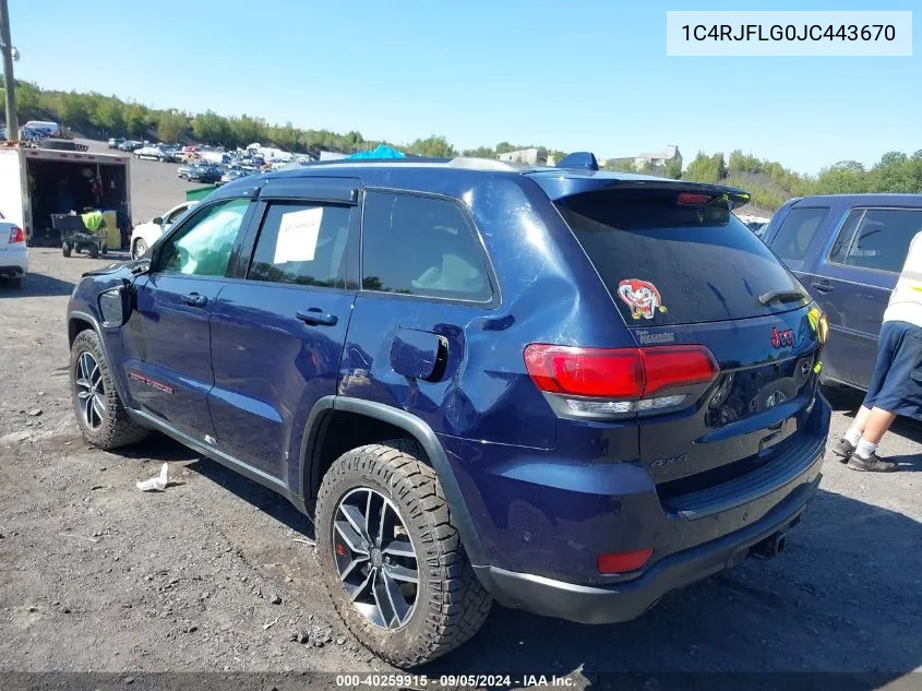 1C4RJFLG0JC443670 2018 Jeep Grand Cherokee Trailhawk