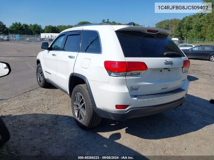 2018 Jeep Grand Cherokee Limited VIN: 1C4RJFBG8JC509402 Lot: 40268223