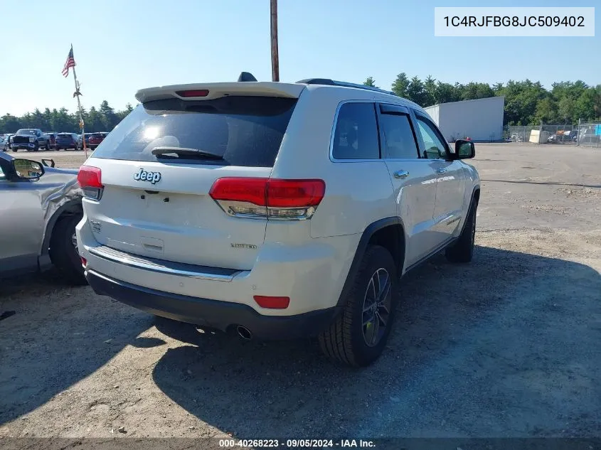 2018 Jeep Grand Cherokee Limited VIN: 1C4RJFBG8JC509402 Lot: 40268223