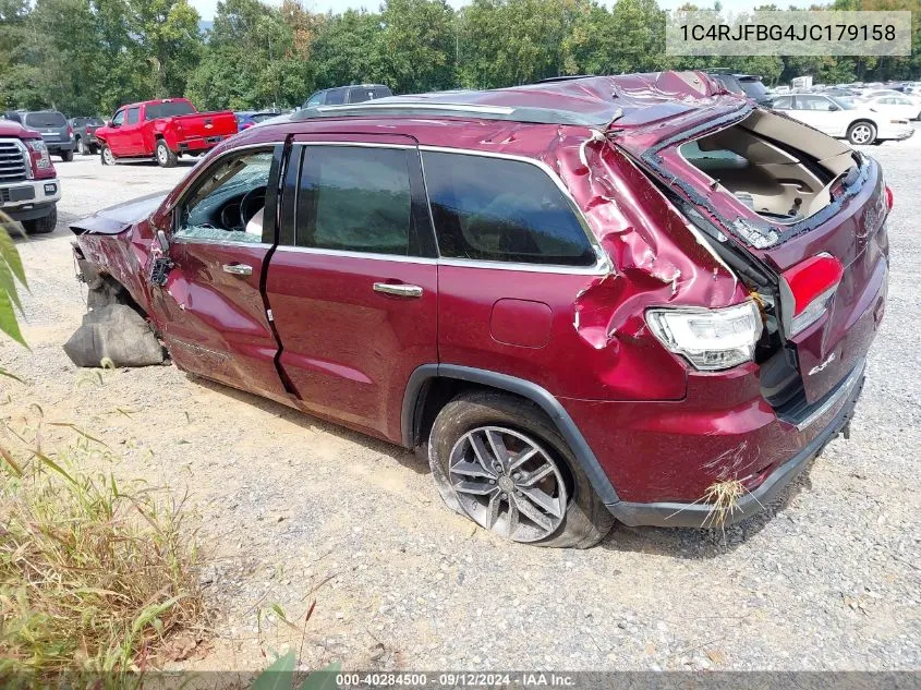 2018 Jeep Grand Cherokee Limited VIN: 1C4RJFBG4JC179158 Lot: 40284500