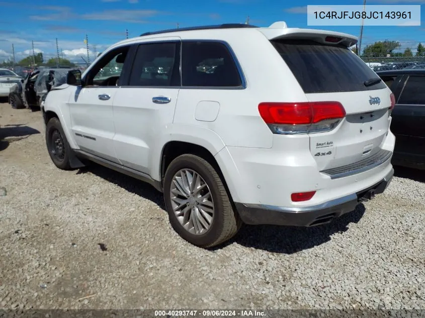 2018 Jeep Grand Cherokee Summit 4X4 VIN: 1C4RJFJG8JC143961 Lot: 40293747