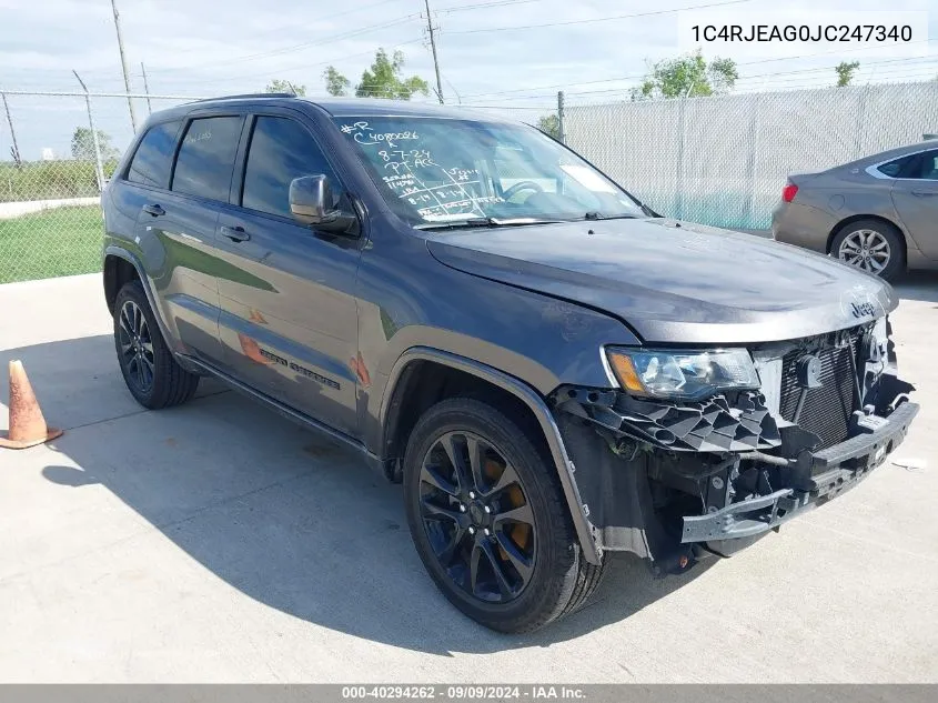 2018 Jeep Grand Cherokee Altitude 4X2 VIN: 1C4RJEAG0JC247340 Lot: 40294262