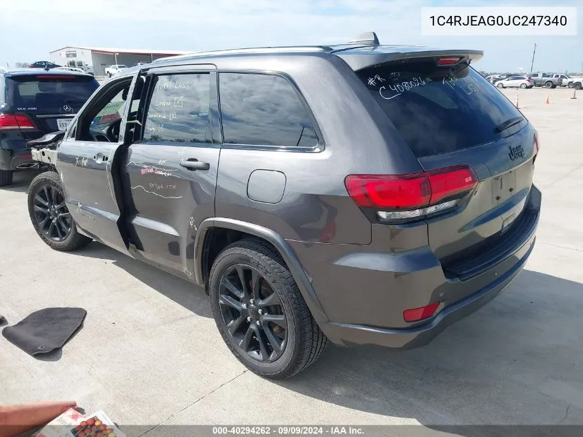 2018 Jeep Grand Cherokee Altitude 4X2 VIN: 1C4RJEAG0JC247340 Lot: 40294262