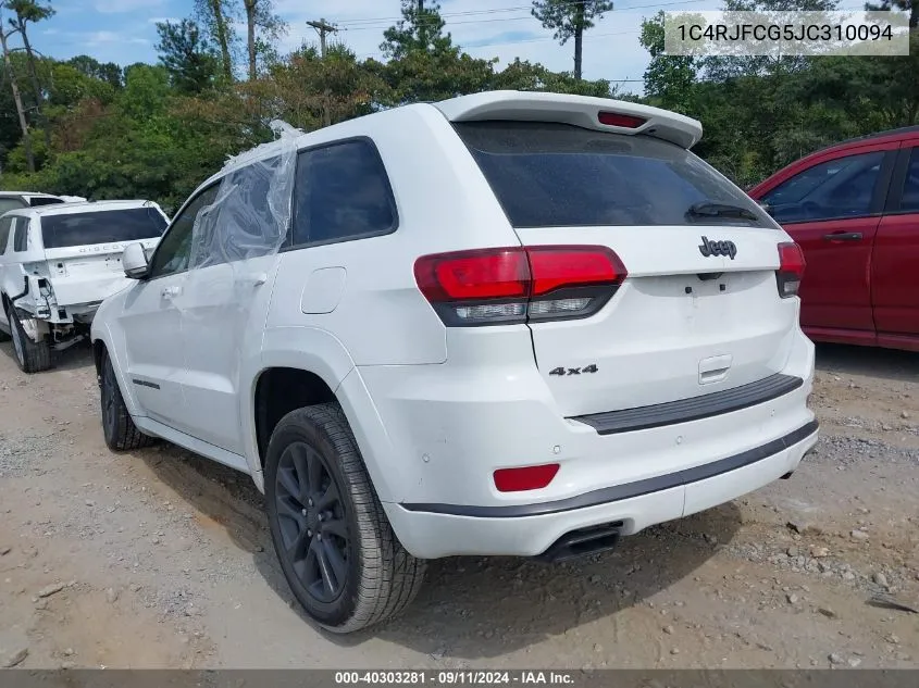 2018 Jeep Grand Cherokee Overland VIN: 1C4RJFCG5JC310094 Lot: 40303281