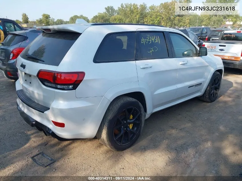 1C4RJFN93JC231618 2018 Jeep Grand Cherokee Trackhawk