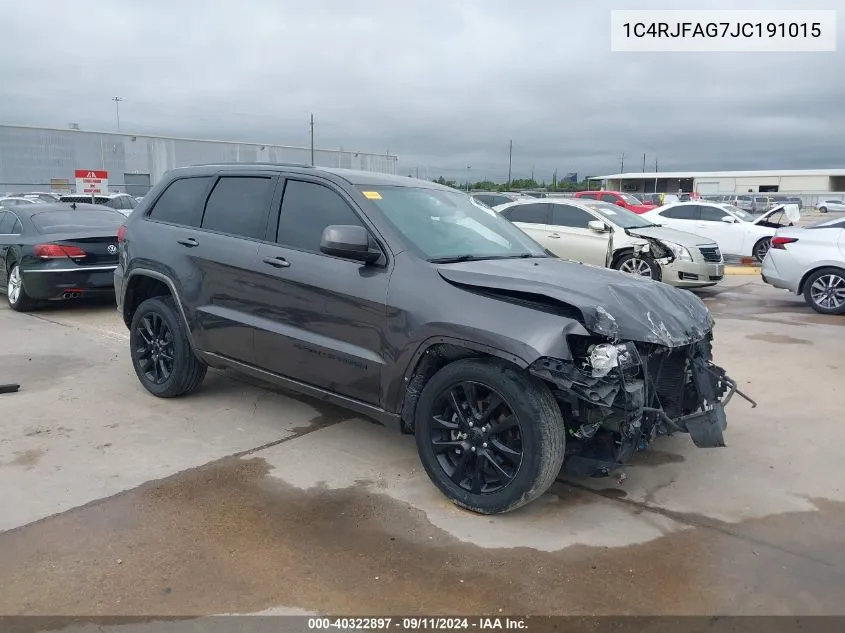 2018 Jeep Grand Cherokee Laredo VIN: 1C4RJFAG7JC191015 Lot: 40322897