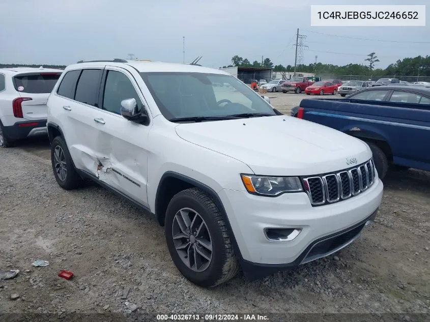 2018 Jeep Grand Cherokee Limited VIN: 1C4RJEBG5JC246652 Lot: 40326713