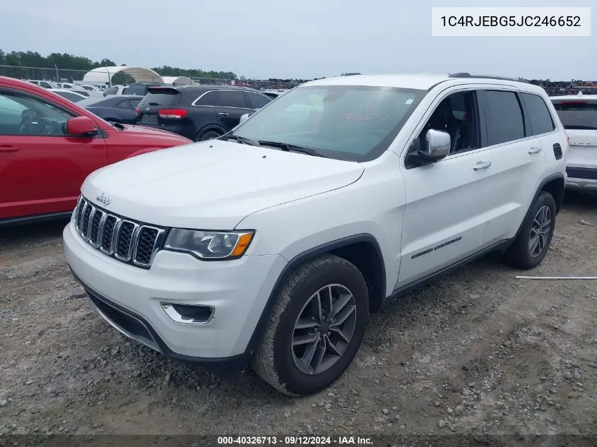 2018 Jeep Grand Cherokee Limited VIN: 1C4RJEBG5JC246652 Lot: 40326713