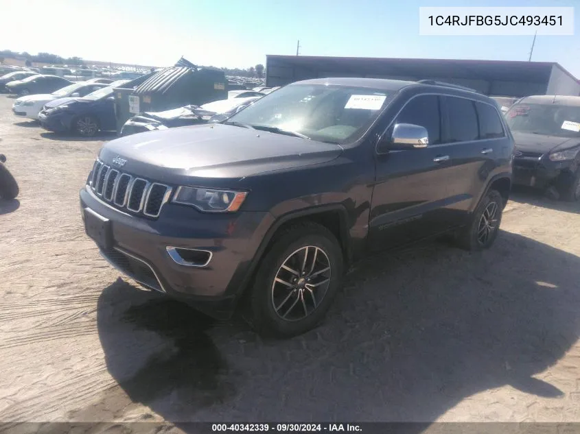 2018 Jeep Grand Cherokee Limited 4X4 VIN: 1C4RJFBG5JC493451 Lot: 40342339