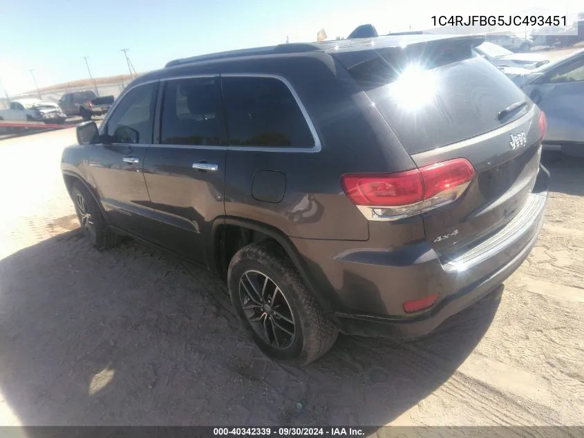 2018 Jeep Grand Cherokee Limited 4X4 VIN: 1C4RJFBG5JC493451 Lot: 40342339