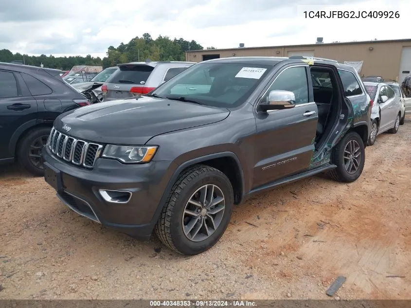 2018 Jeep Grand Cherokee Limited 4X4 VIN: 1C4RJFBG2JC409926 Lot: 40348353