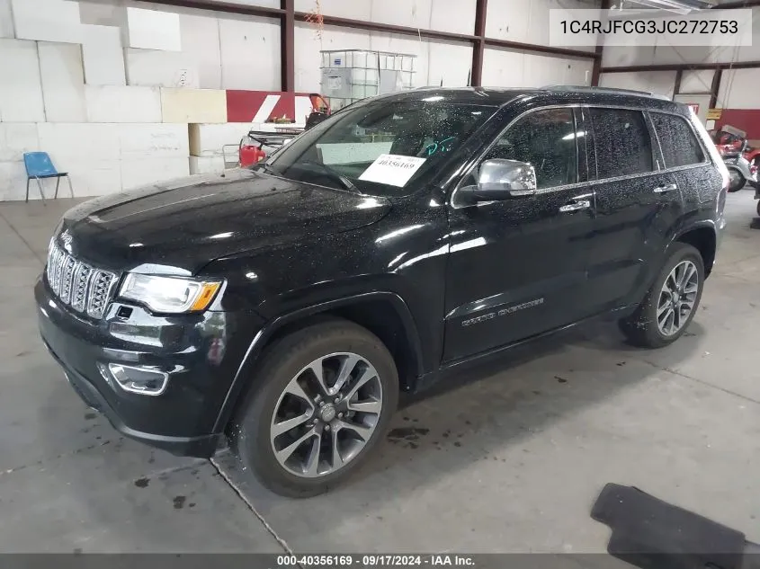 2018 Jeep Grand Cherokee Overland 4X4 VIN: 1C4RJFCG3JC272753 Lot: 40356169