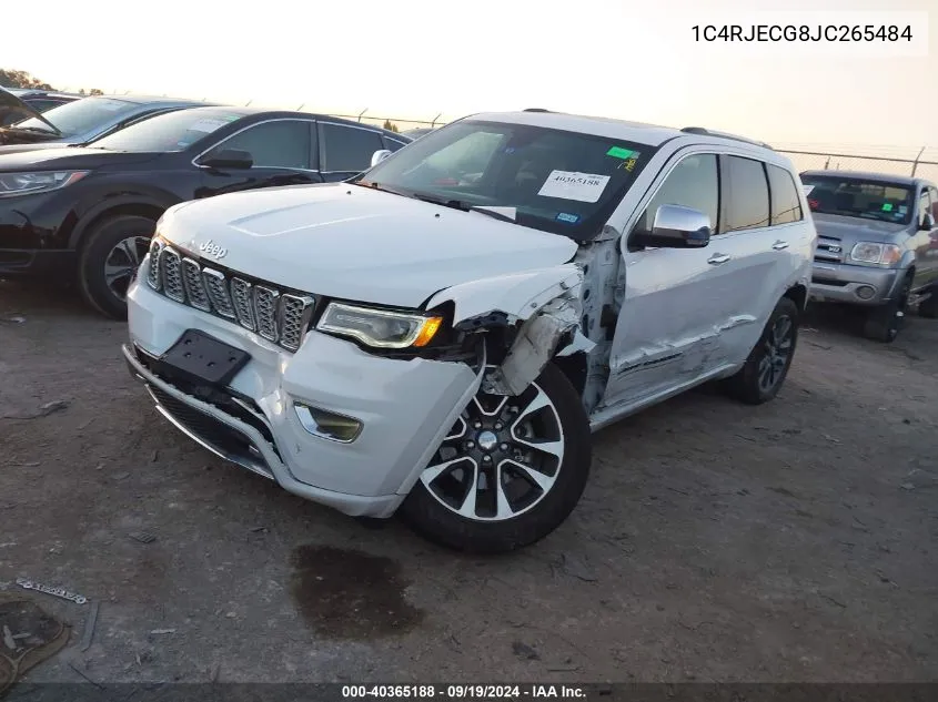 1C4RJECG8JC265484 2018 Jeep Grand Cherokee Overland 4X2