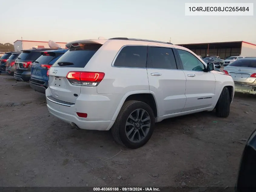 1C4RJECG8JC265484 2018 Jeep Grand Cherokee Overland 4X2