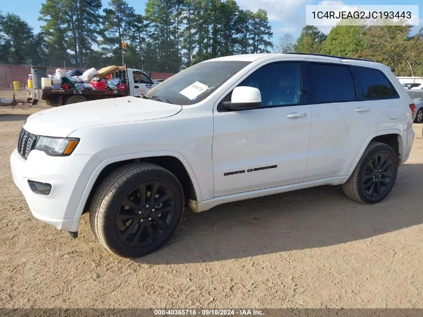 2018 Jeep Grand Cherokee Laredo VIN: 1C4RJEAG2JC193443 Lot: 40365718