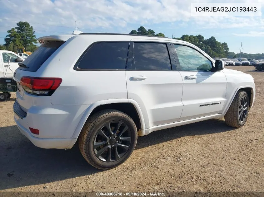 2018 Jeep Grand Cherokee Laredo VIN: 1C4RJEAG2JC193443 Lot: 40365718