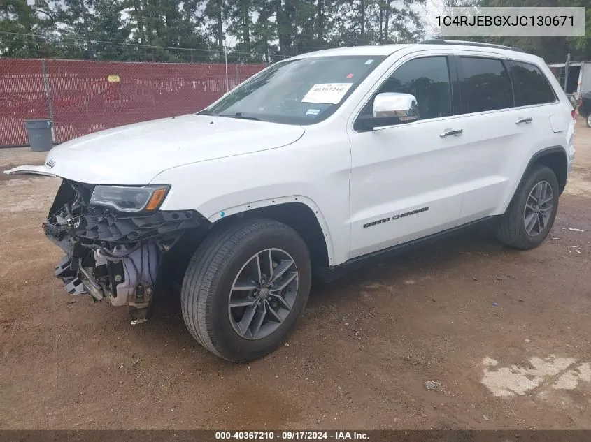 1C4RJEBGXJC130671 2018 Jeep Grand Cherokee Limited 4X2