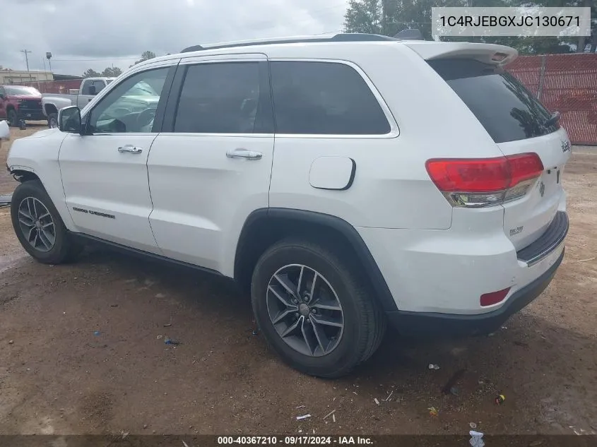 1C4RJEBGXJC130671 2018 Jeep Grand Cherokee Limited 4X2