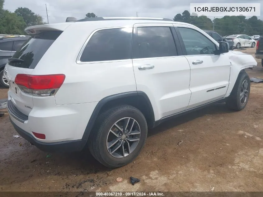 1C4RJEBGXJC130671 2018 Jeep Grand Cherokee Limited 4X2