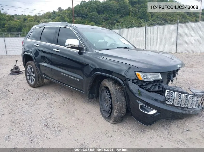 2018 Jeep Grand Cherokee Overland 4X4 VIN: 1C4RJFCG4JC343068 Lot: 40367488