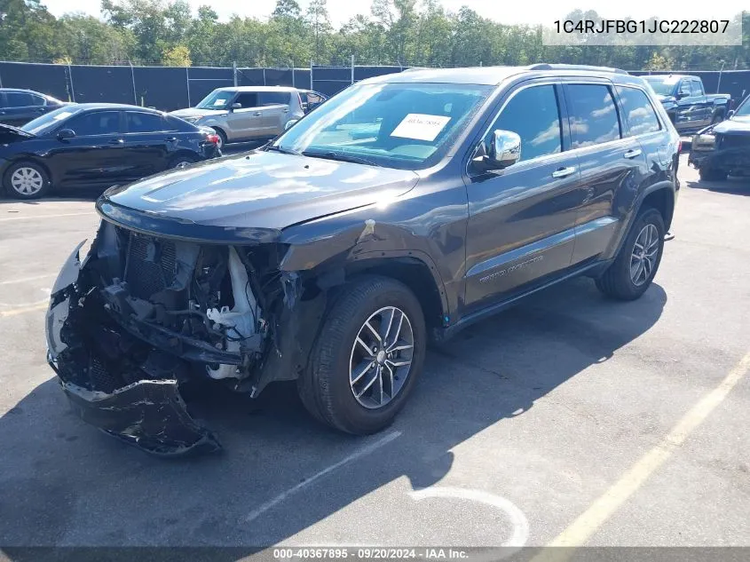 2018 Jeep Grand Cherokee Limited 4X4 VIN: 1C4RJFBG1JC222807 Lot: 40367895