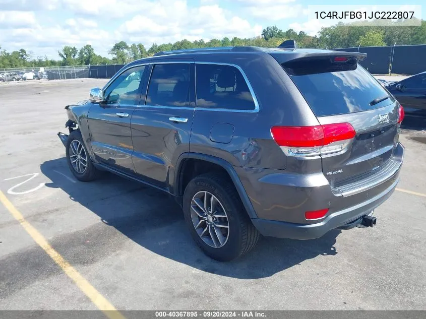 2018 Jeep Grand Cherokee Limited 4X4 VIN: 1C4RJFBG1JC222807 Lot: 40367895