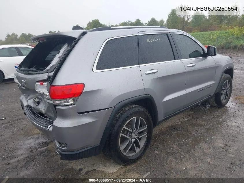 2018 Jeep Grand Cherokee Limited 4X4 VIN: 1C4RJFBG6JC250554 Lot: 40368517