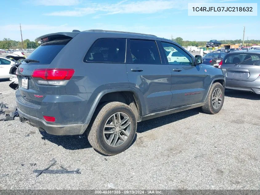 2018 Jeep Grand Cherokee Trailhawk 4X4 VIN: 1C4RJFLG7JC218632 Lot: 40381385