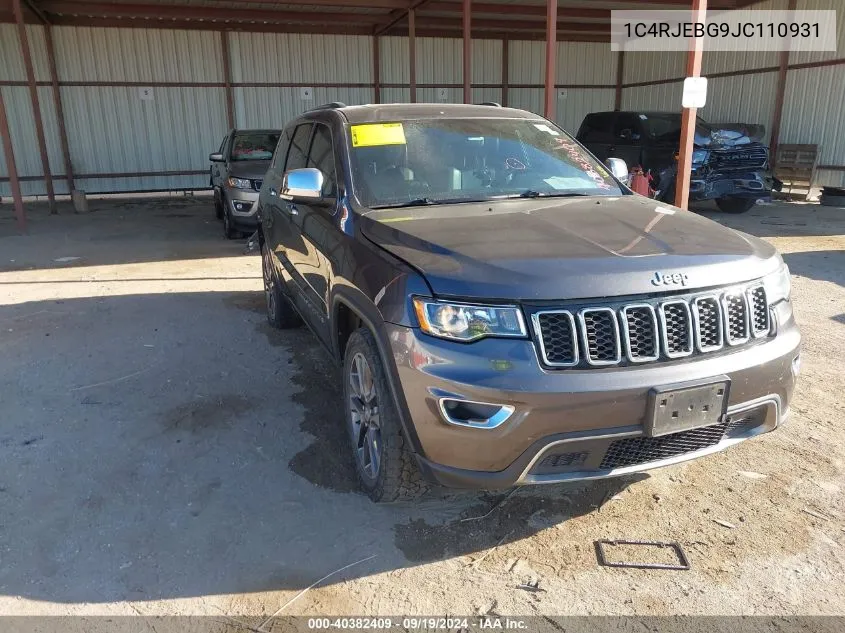 1C4RJEBG9JC110931 2018 Jeep Grand Cherokee Limited 4X2