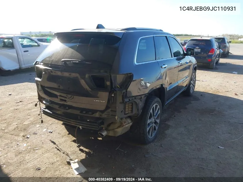 1C4RJEBG9JC110931 2018 Jeep Grand Cherokee Limited 4X2