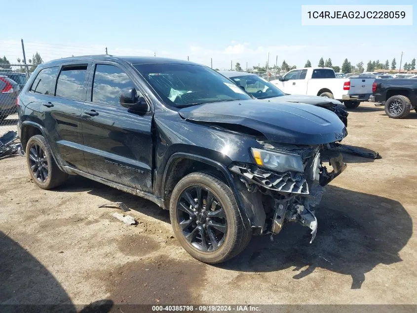 2018 Jeep Grand Cherokee Altitude 4X2 VIN: 1C4RJEAG2JC228059 Lot: 40385798