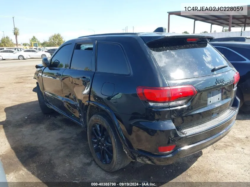 1C4RJEAG2JC228059 2018 Jeep Grand Cherokee Altitude 4X2