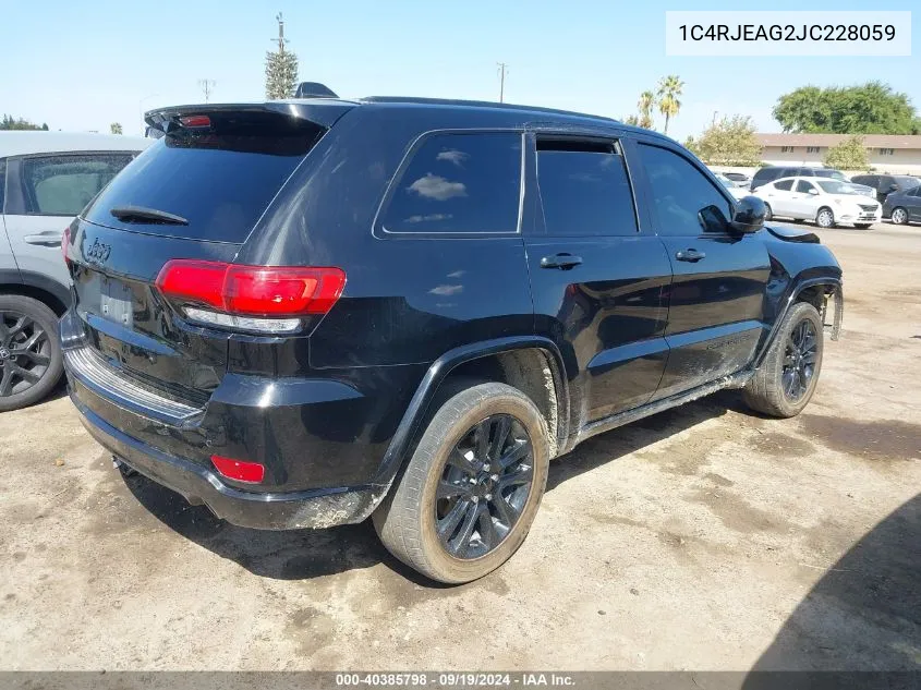 2018 Jeep Grand Cherokee Altitude 4X2 VIN: 1C4RJEAG2JC228059 Lot: 40385798