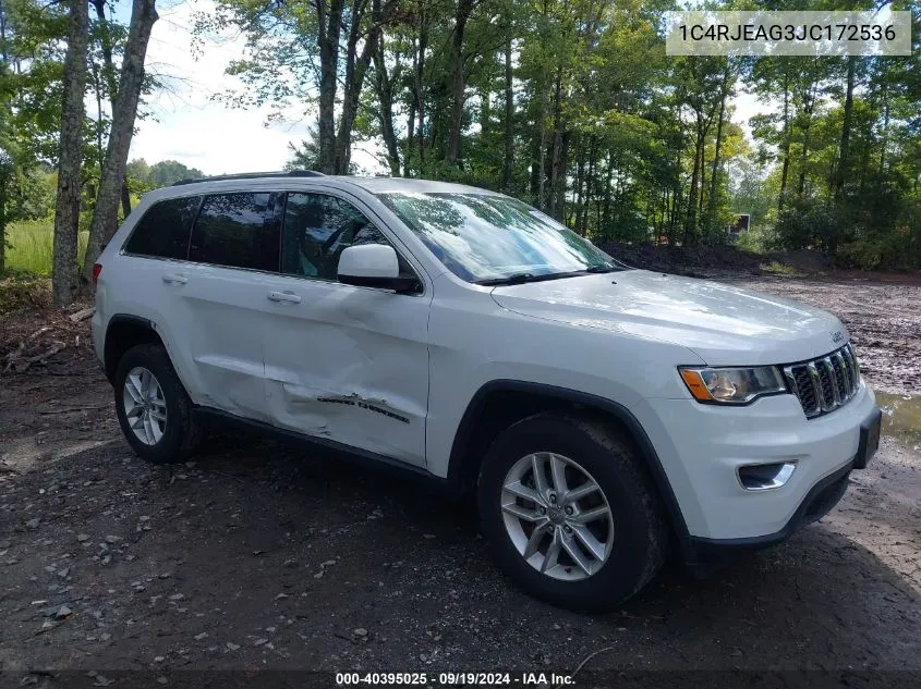 2018 Jeep Grand Cherokee Laredo E 4X2 VIN: 1C4RJEAG3JC172536 Lot: 40395025