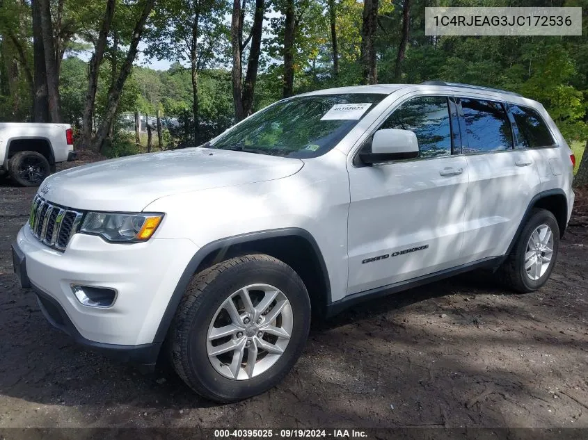 2018 Jeep Grand Cherokee Laredo E 4X2 VIN: 1C4RJEAG3JC172536 Lot: 40395025