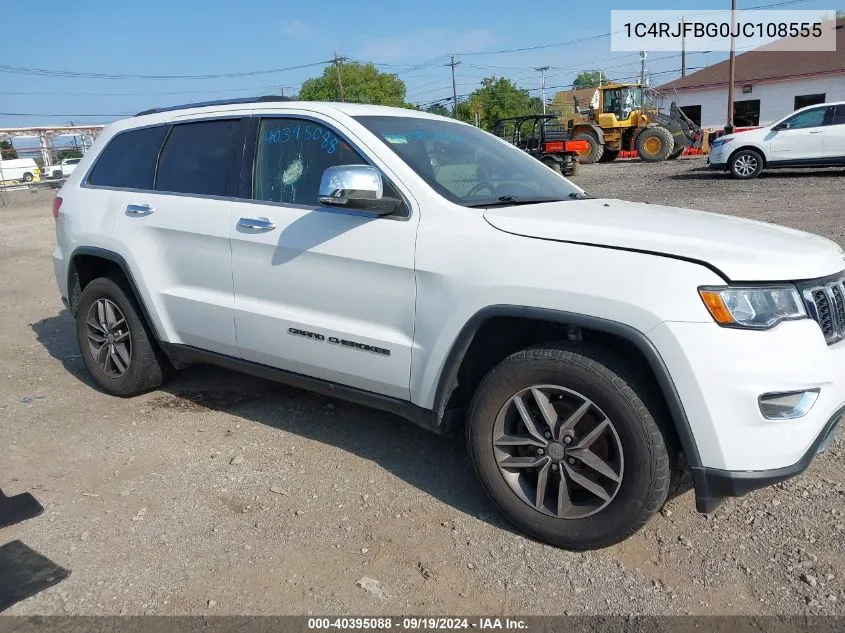 2018 Jeep Grand Cherokee Limited 4X4 VIN: 1C4RJFBG0JC108555 Lot: 40395088