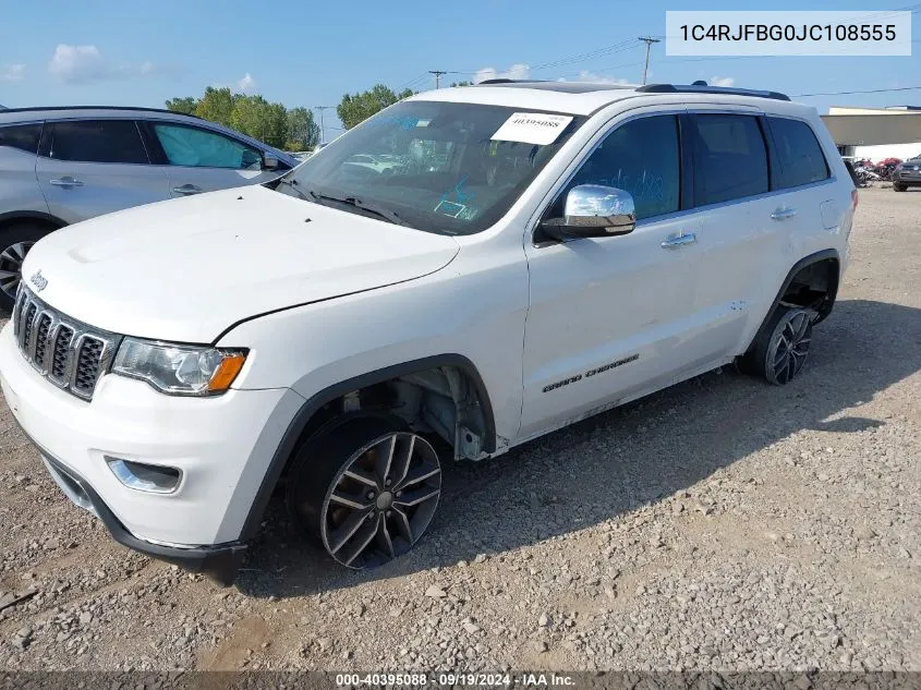 2018 Jeep Grand Cherokee Limited 4X4 VIN: 1C4RJFBG0JC108555 Lot: 40395088