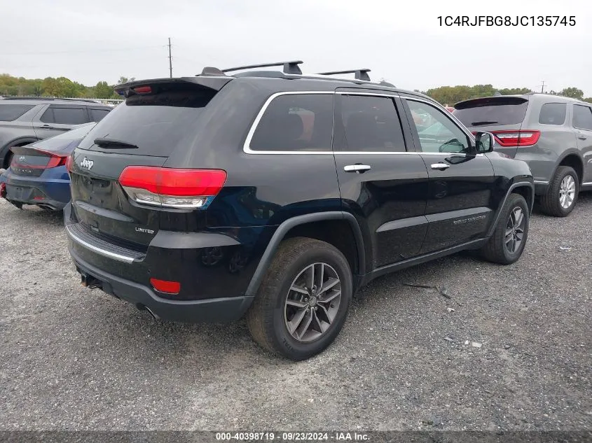 1C4RJFBG8JC135745 2018 Jeep Grand Cherokee Limited